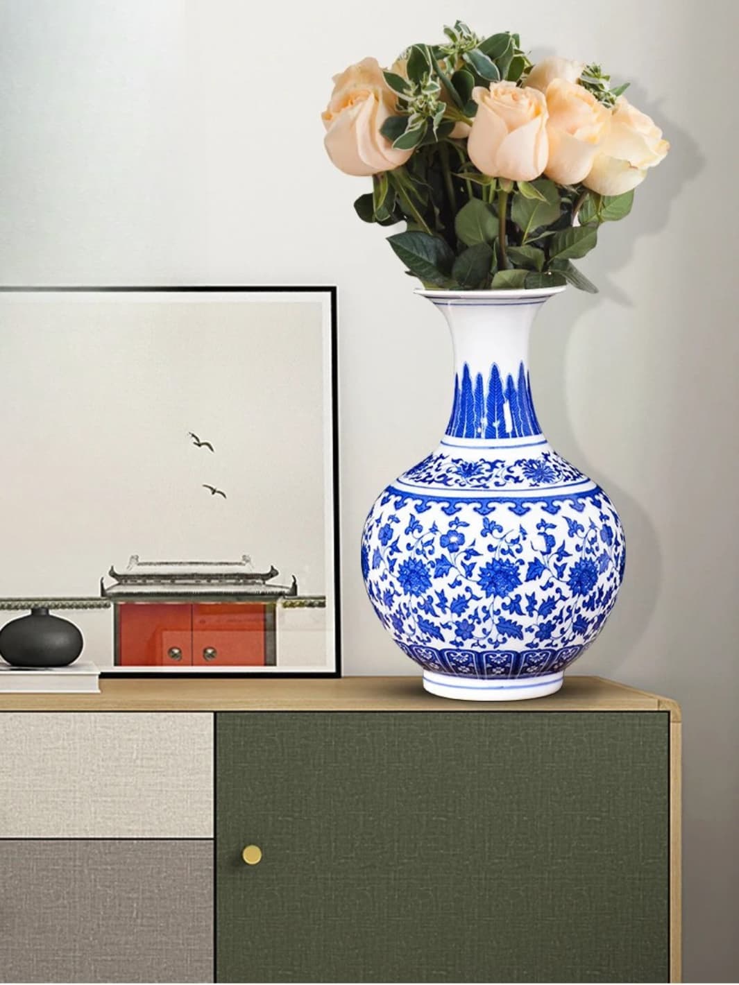 Vase | Porcelaine bleue traditionnelle de Jingdezhen
