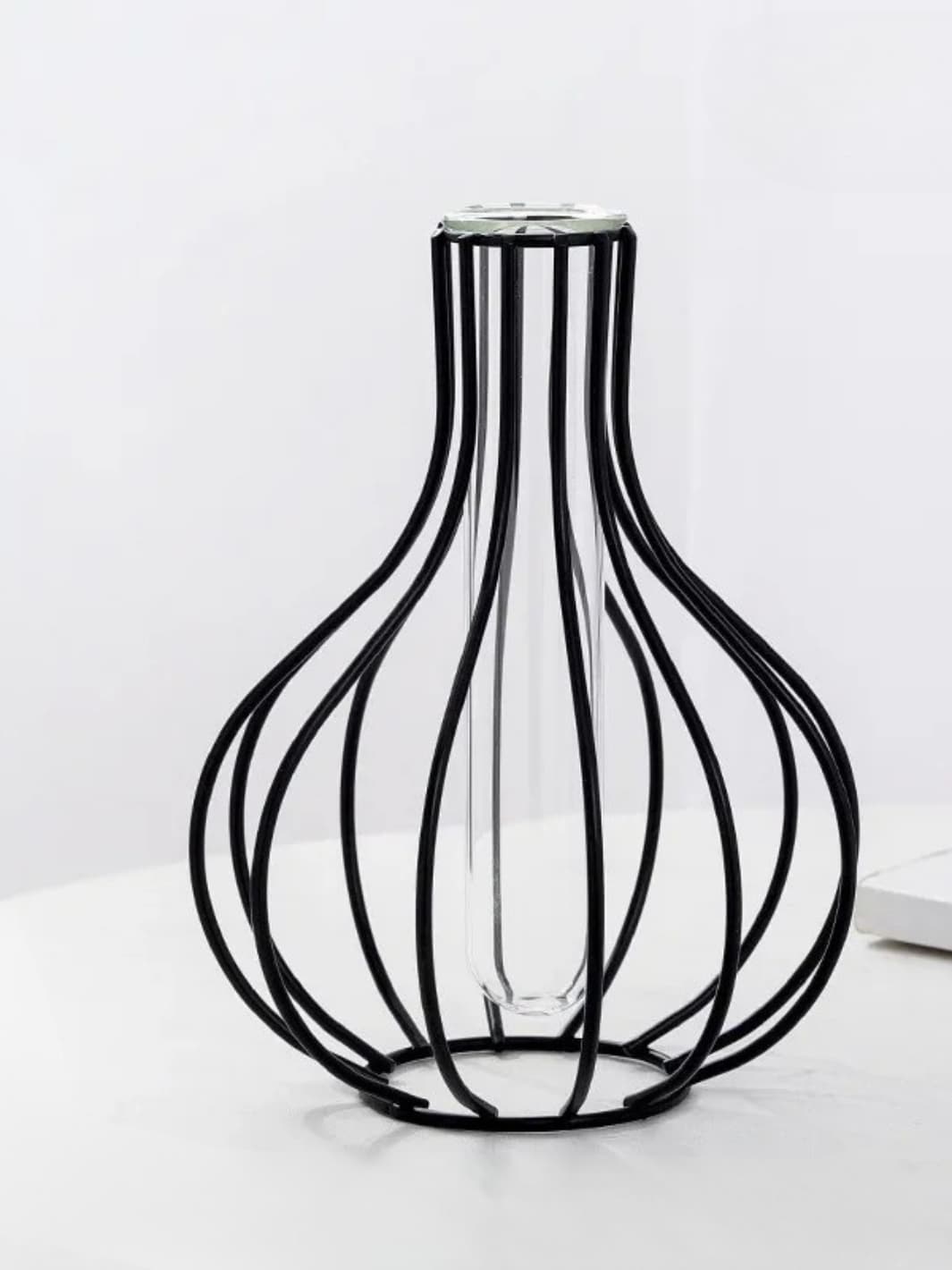 Vase | Goutte de verre suspendue dans structure