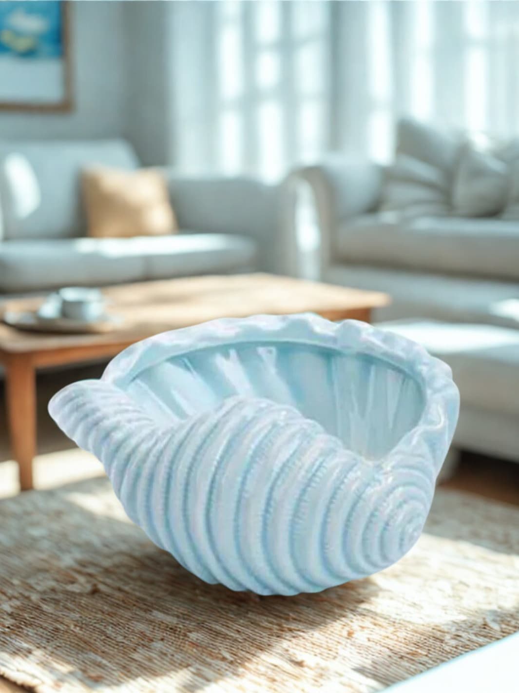 Vase | Mini pot coquillage spirale bleu pastel