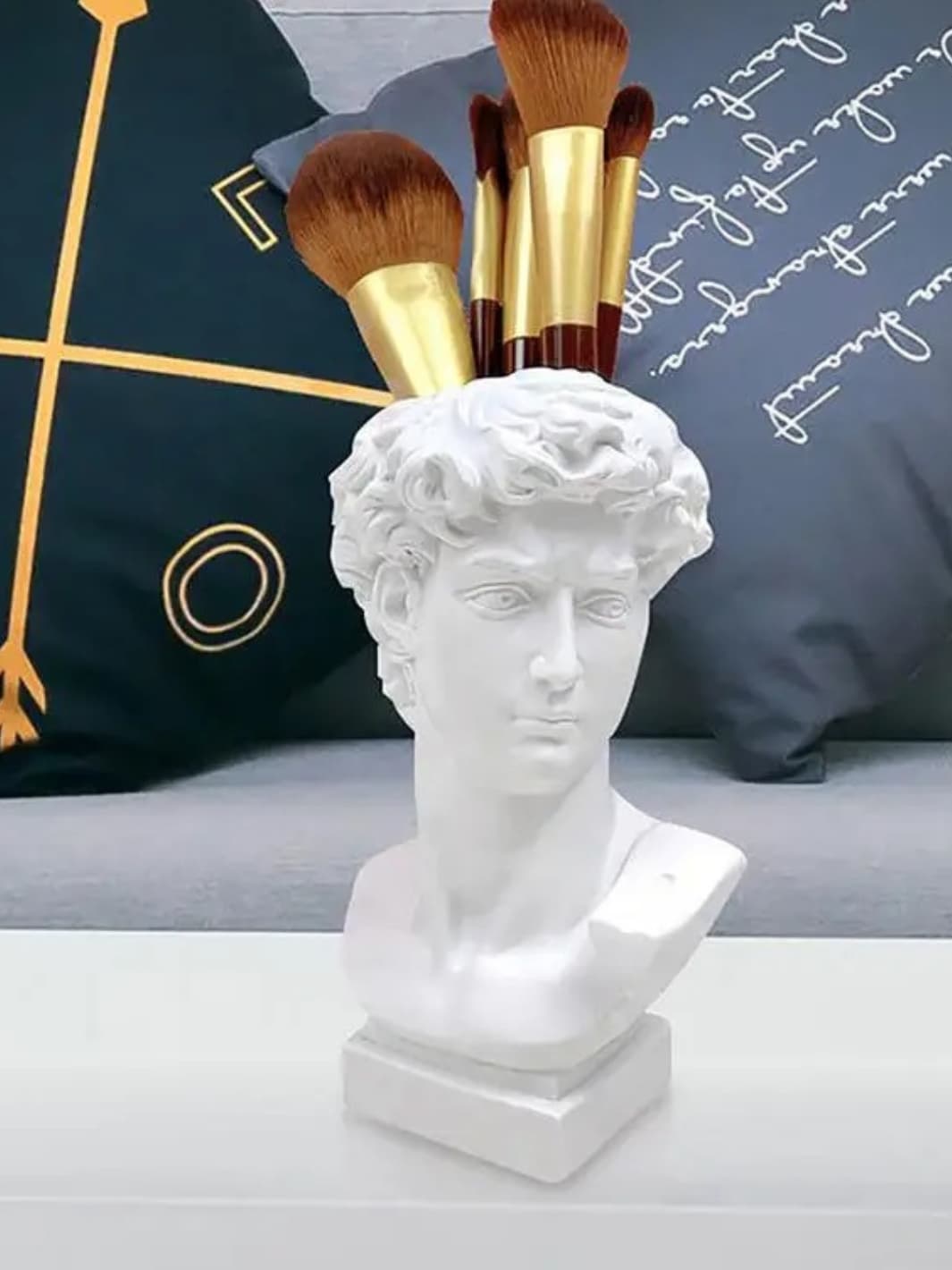 Vase | Buste David sculpture grecque blanche