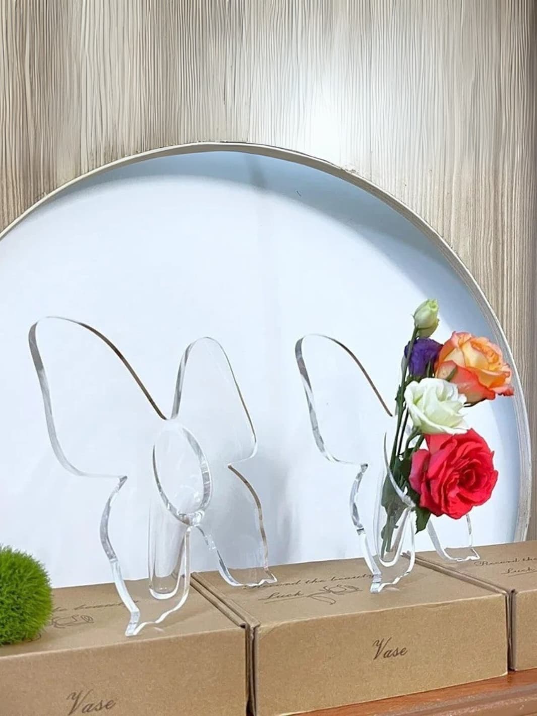 Vase | Papillon en verre transparent décoratif