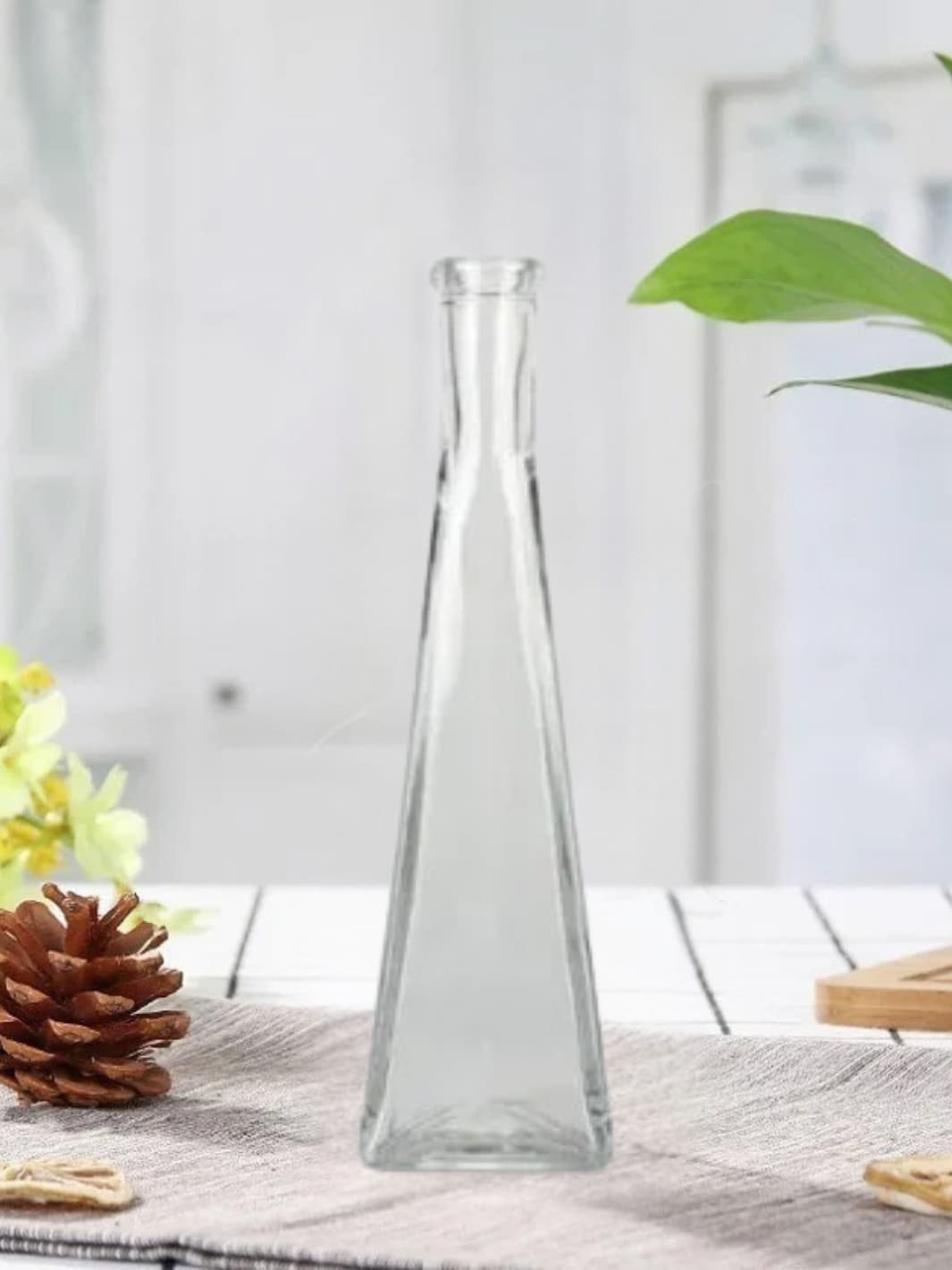Vase | Pot transparent en verre pour fleurs séchées