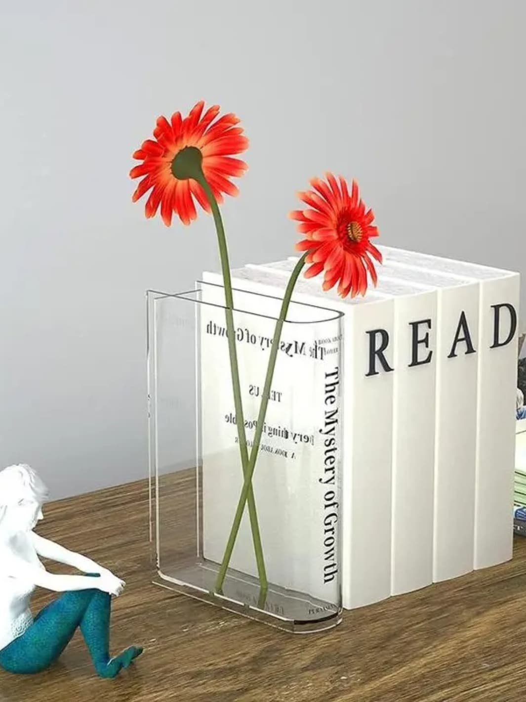 Vase | Livre transparent en acrylique moderne