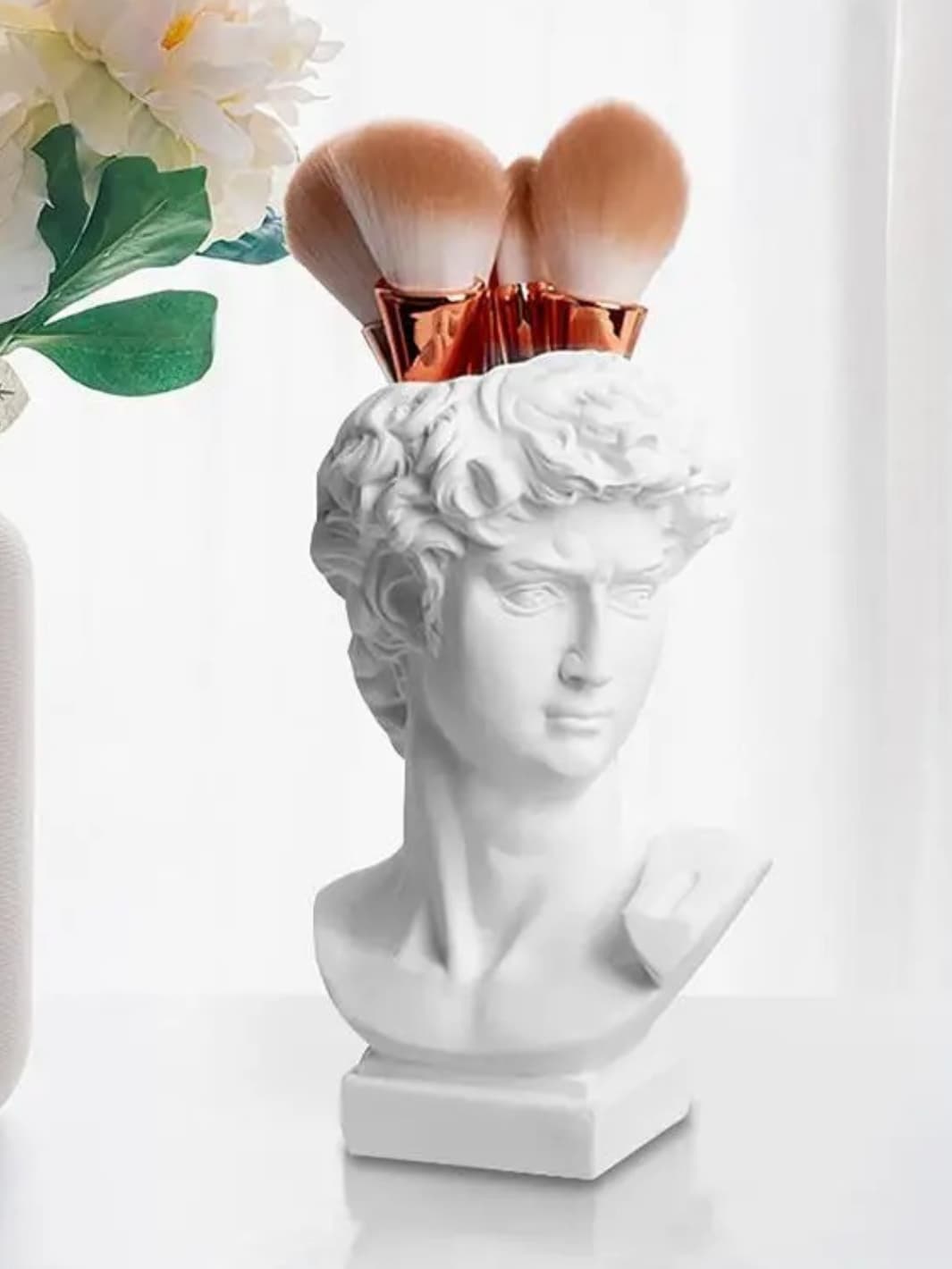 Vase | Buste David sculpture grecque blanche