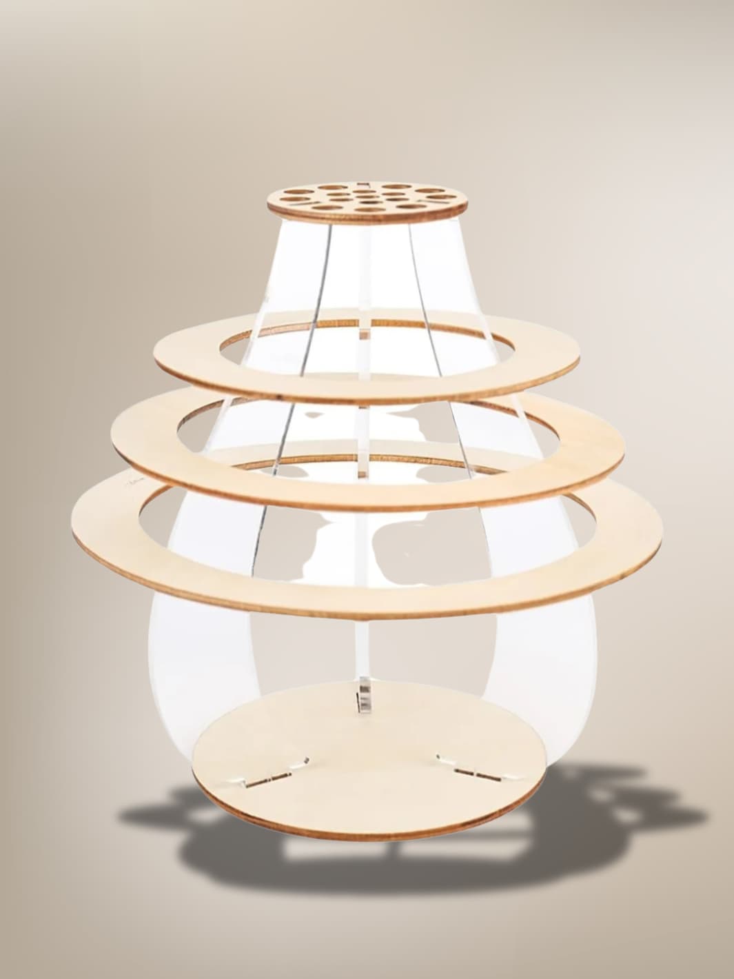 Vase | Support floral rond en bois à assembler