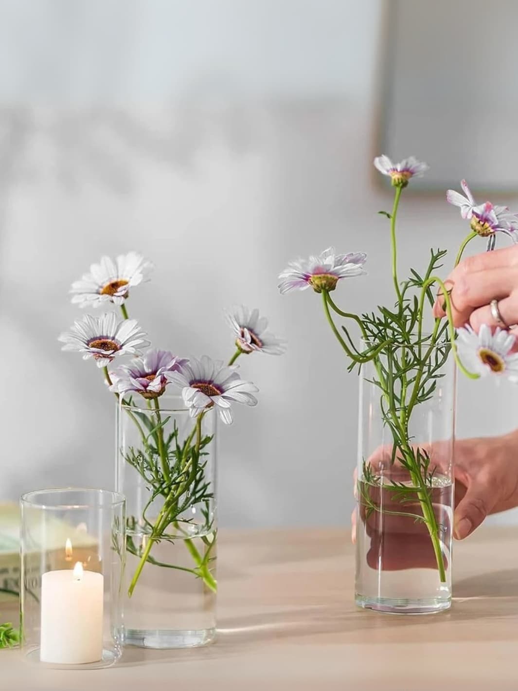 Vase | Trois cylindres transparents classiques