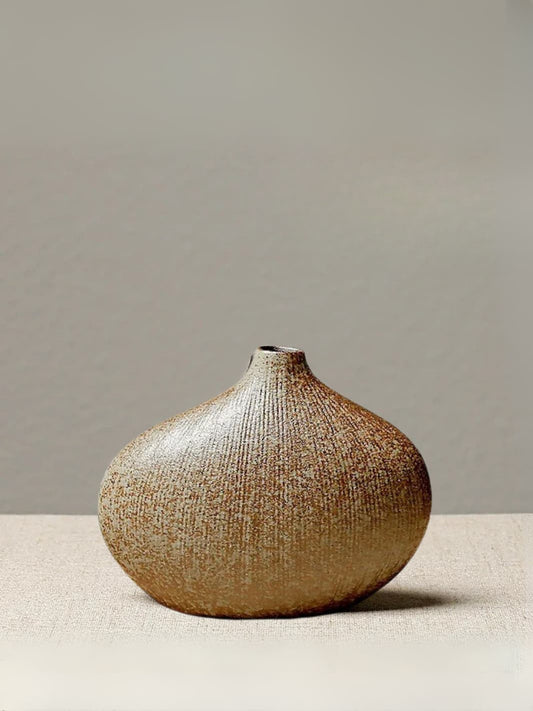 Vase | Céramique nervurée ronde style japonais