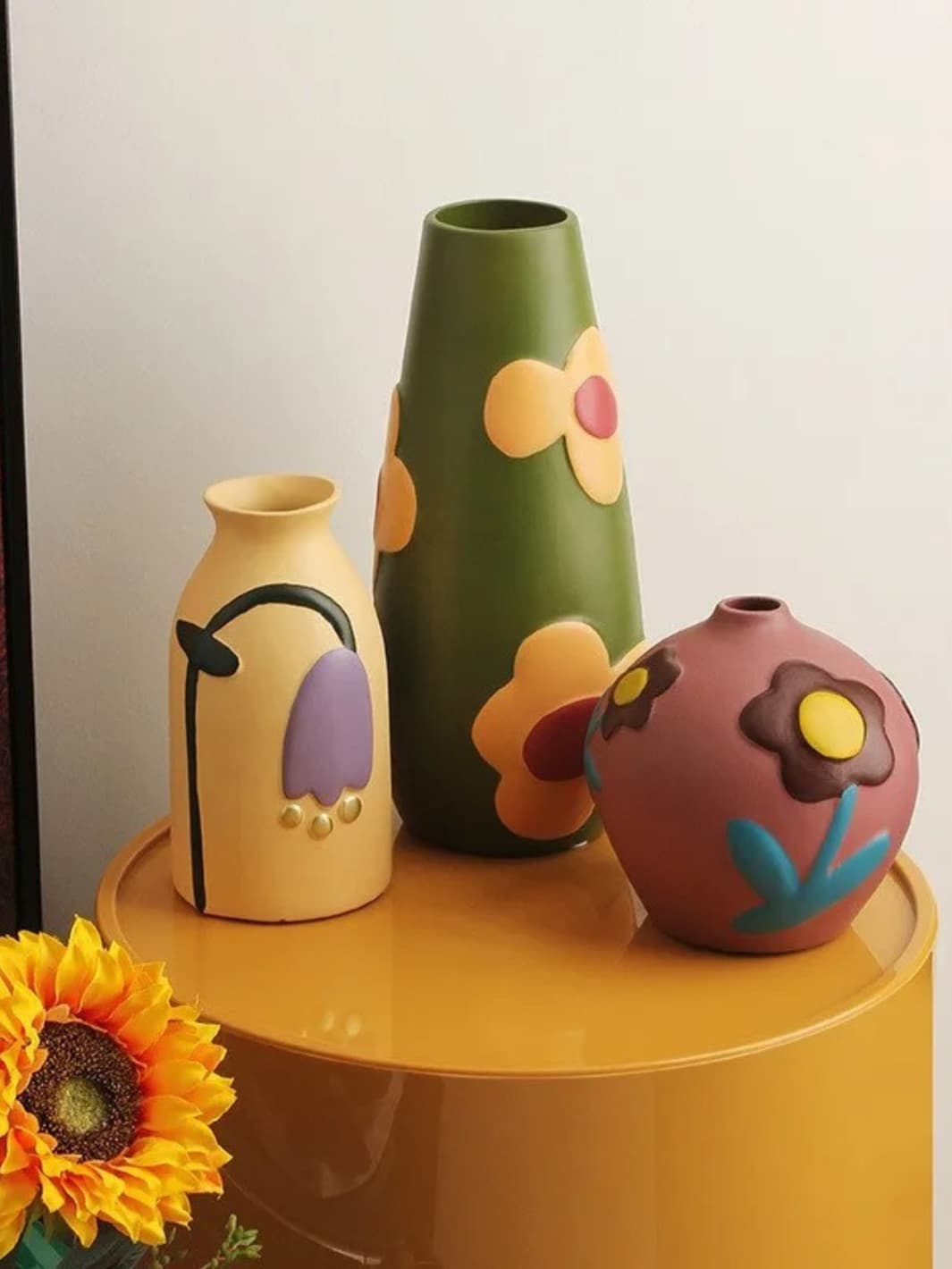 Vase | Pot nordique aux motifs floraux colorés
