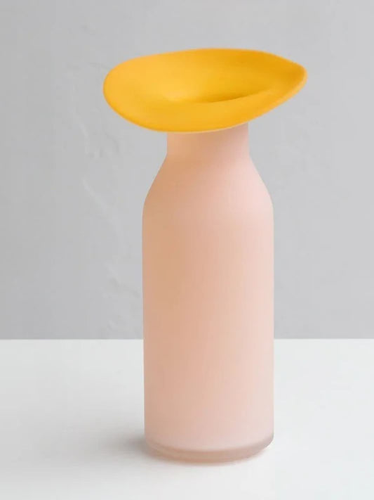 Vase | Design jaune mat bicolore grand format