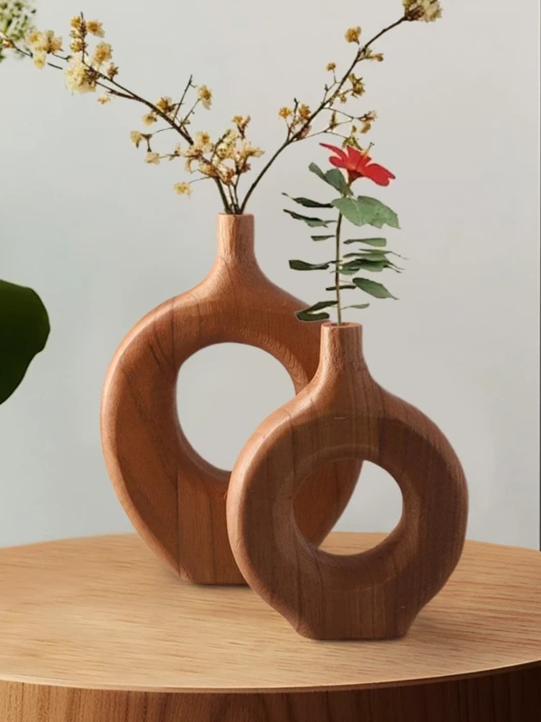Vase | Donut sculptural en bois naturel
