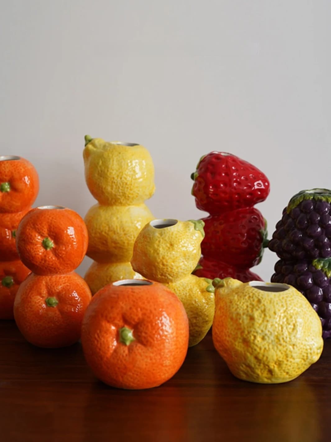 Vase | Empilement de mandarines en céramique orange