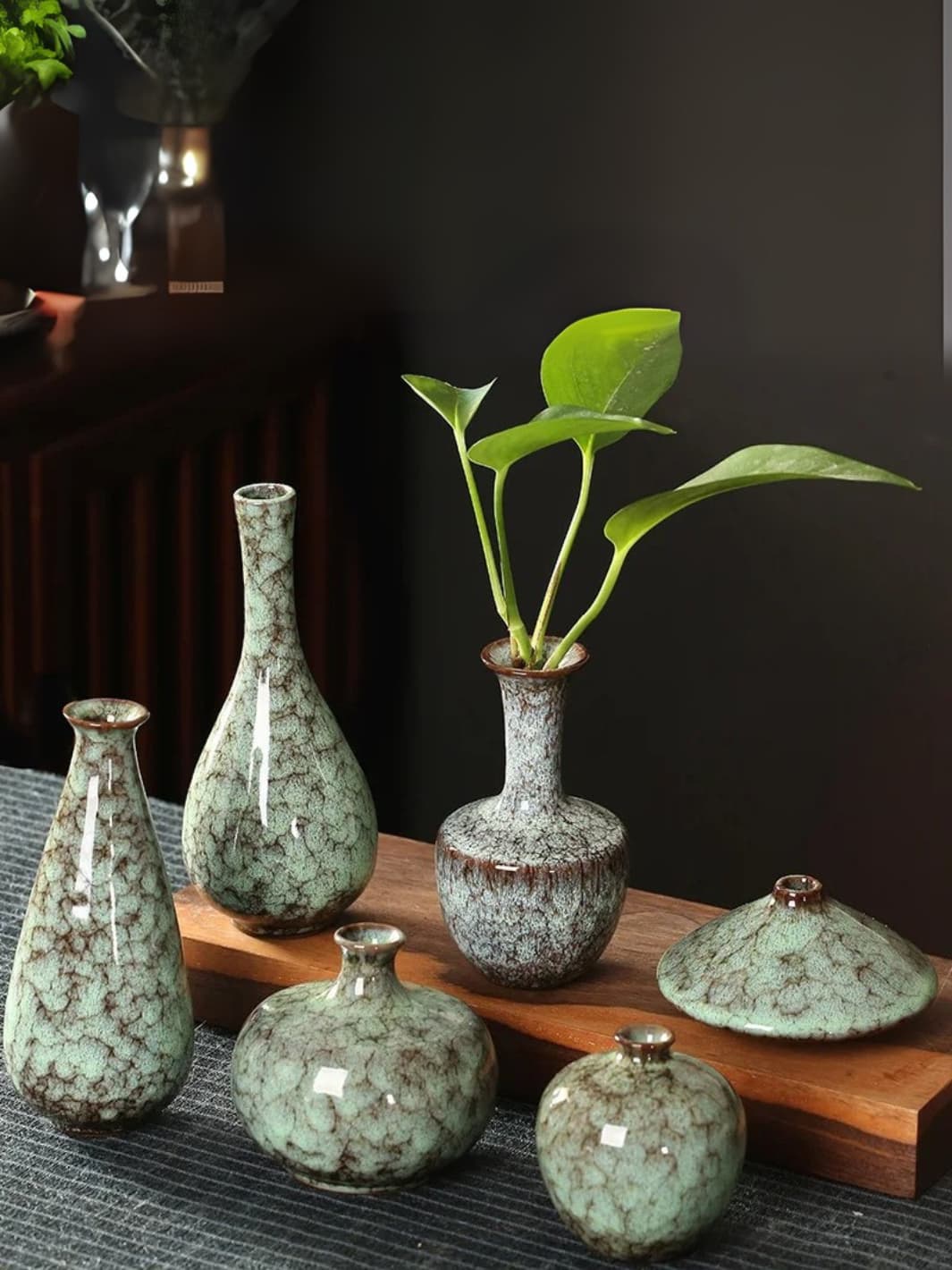 Vase | Émaillé artisanal à col étroit