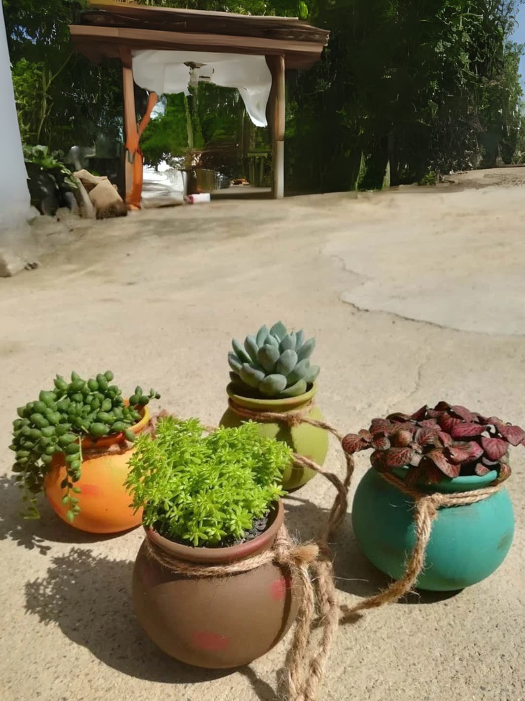 Vase | Pots suspendus en céramique multicolore