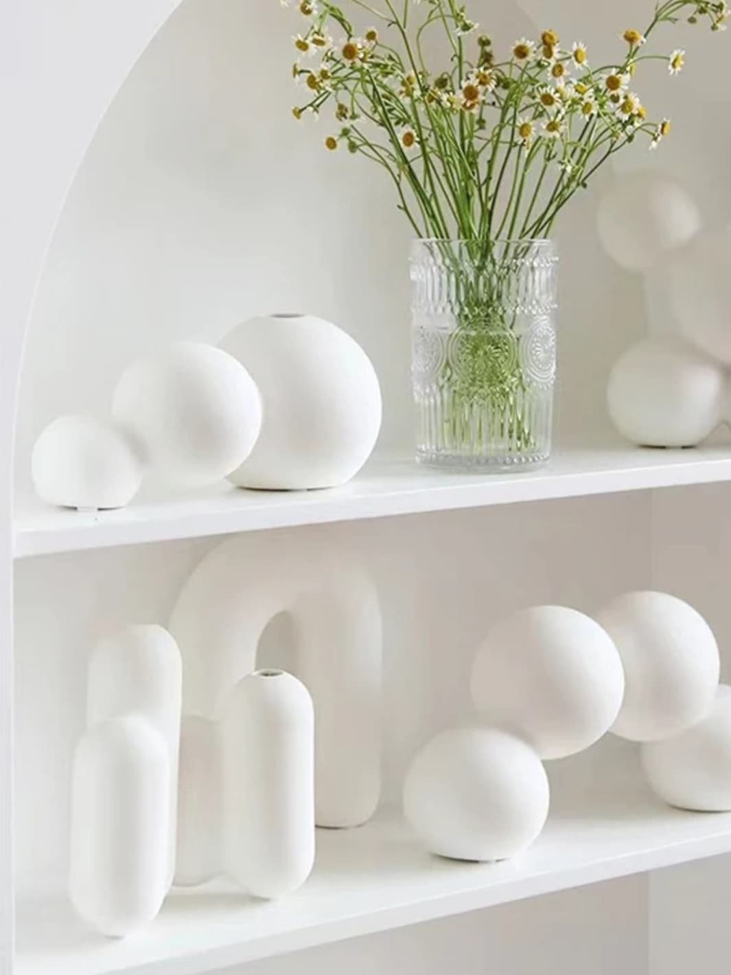Vase | Blanc design galet ondulé