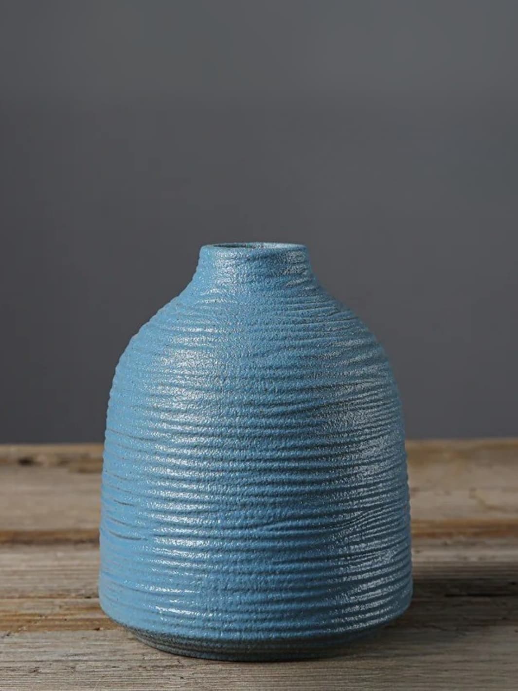 Vase | Petit vase nervuré noir style japonais