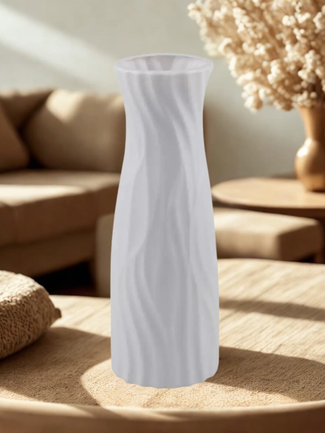 Vase | Silhouette ondulée imitation céramique unie
