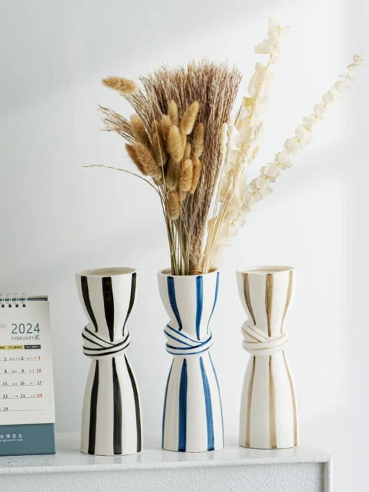Vase | Rayures abstraites cylindrique