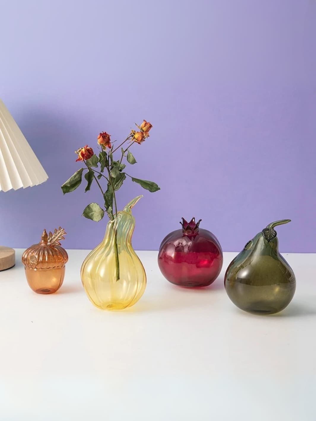 Vase | Poire en verre soufflé vert translucide