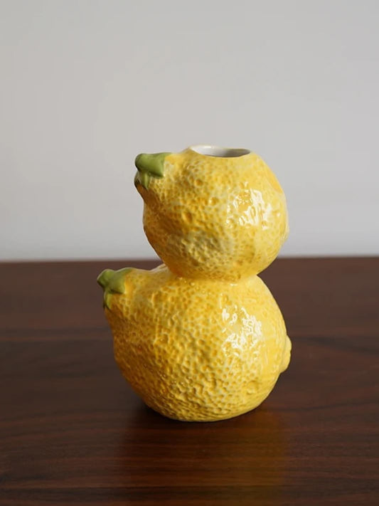Vase | Tour de citron jaune en céramique