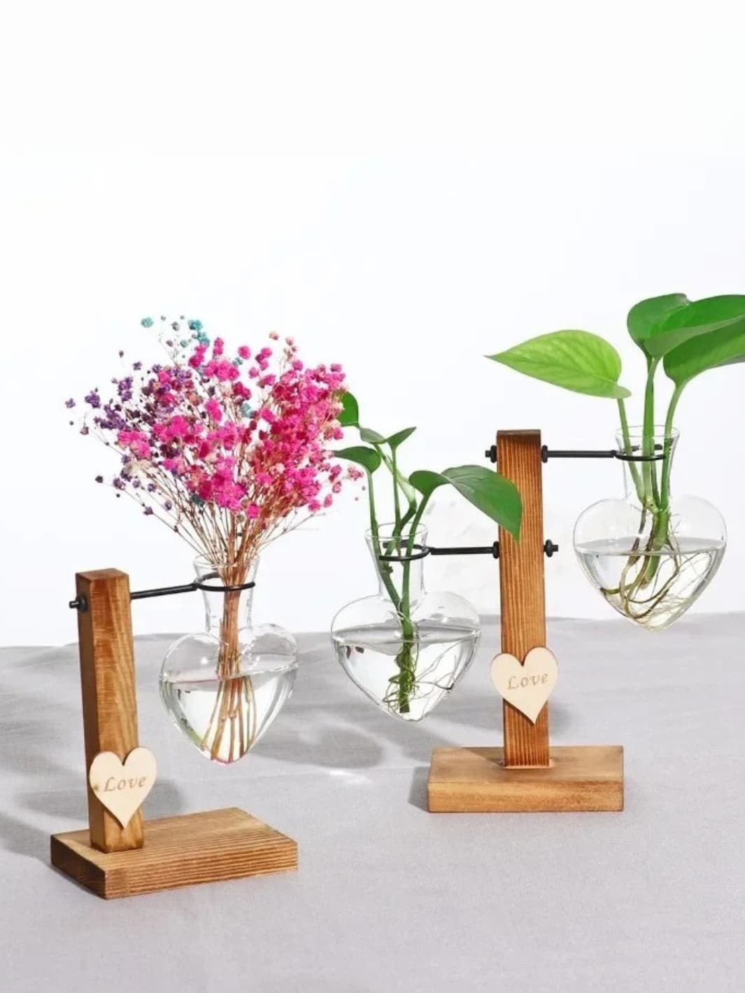 Vase | Soliflore cœur en verre suspendu