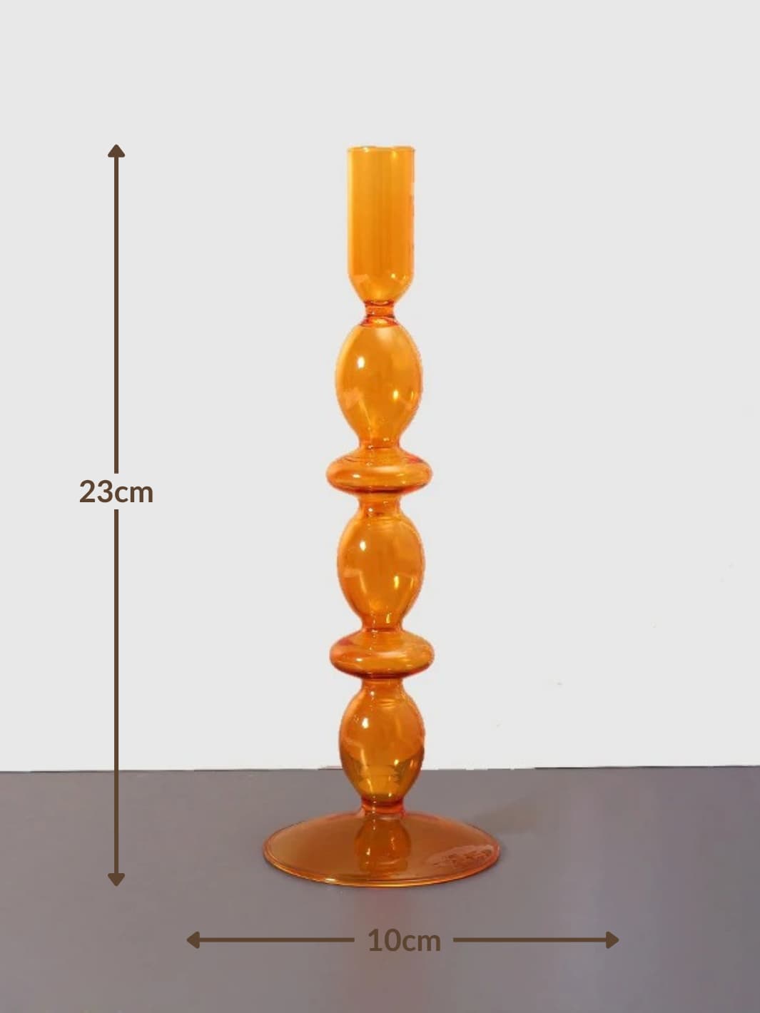 Vase | Soliflore orange en verre façon bougeoir design