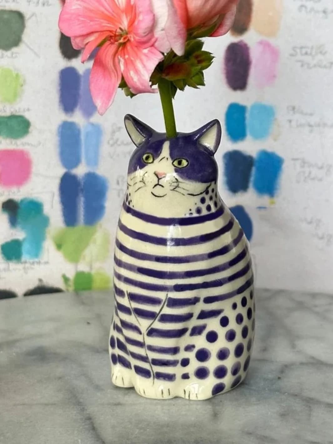 Vase | Chat à Pois Résine Colorée