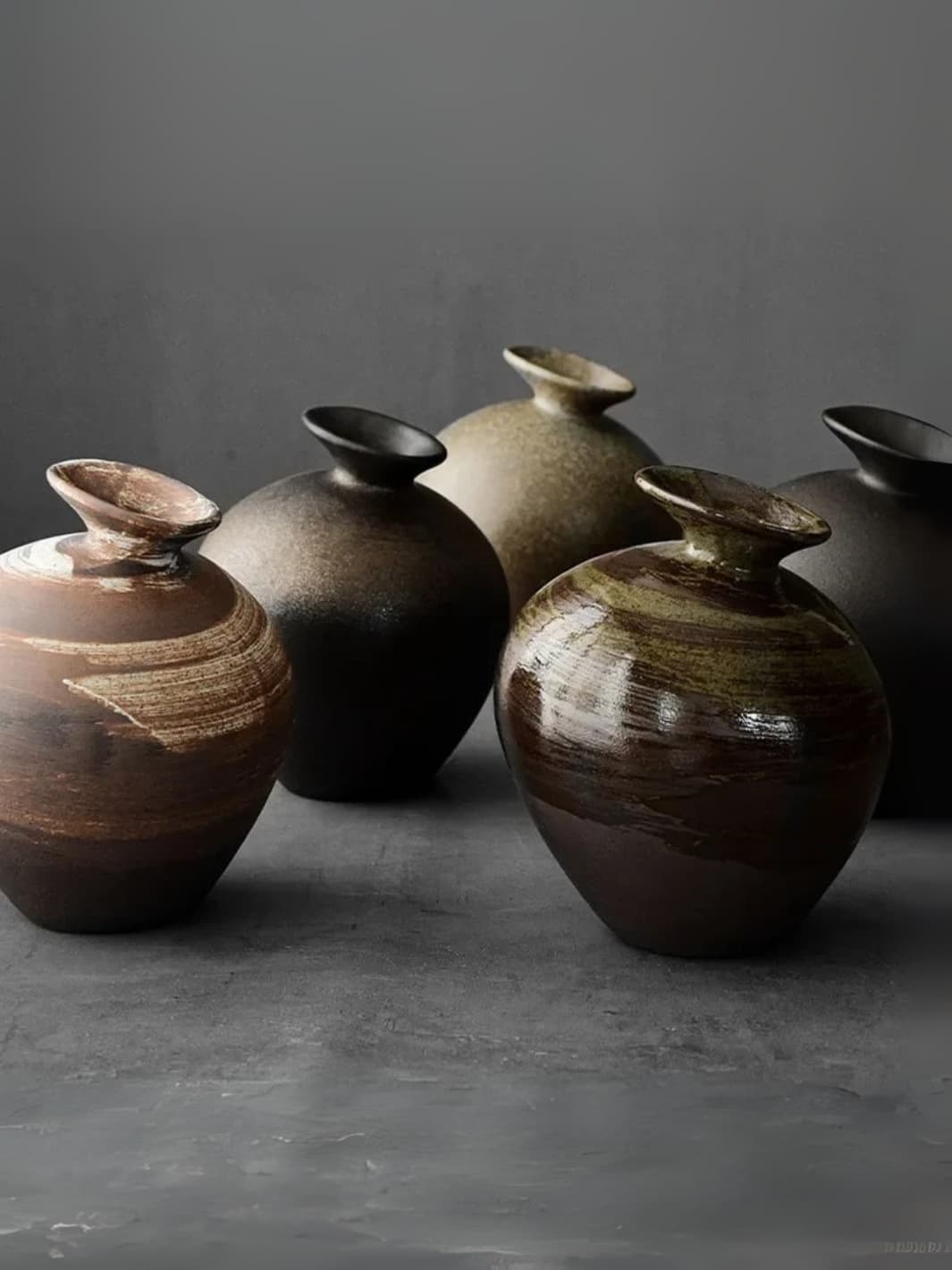 Vase | Forme inclinée - Style japonais minéral