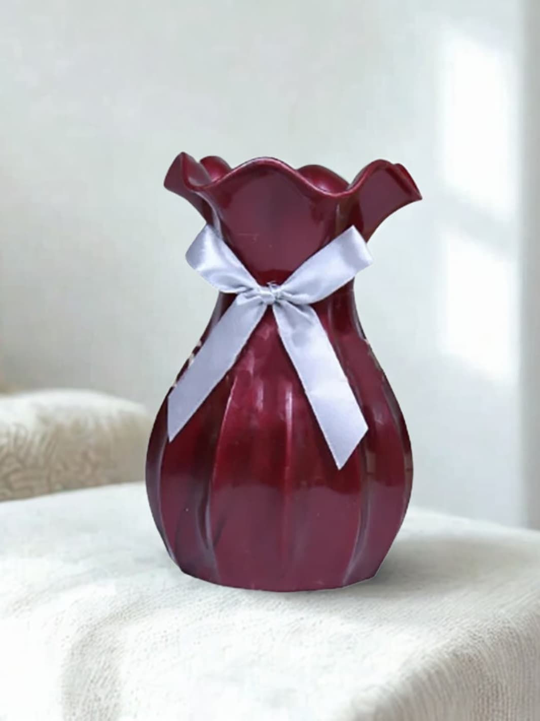 Vase | Pot plastique coloré effet rotin
