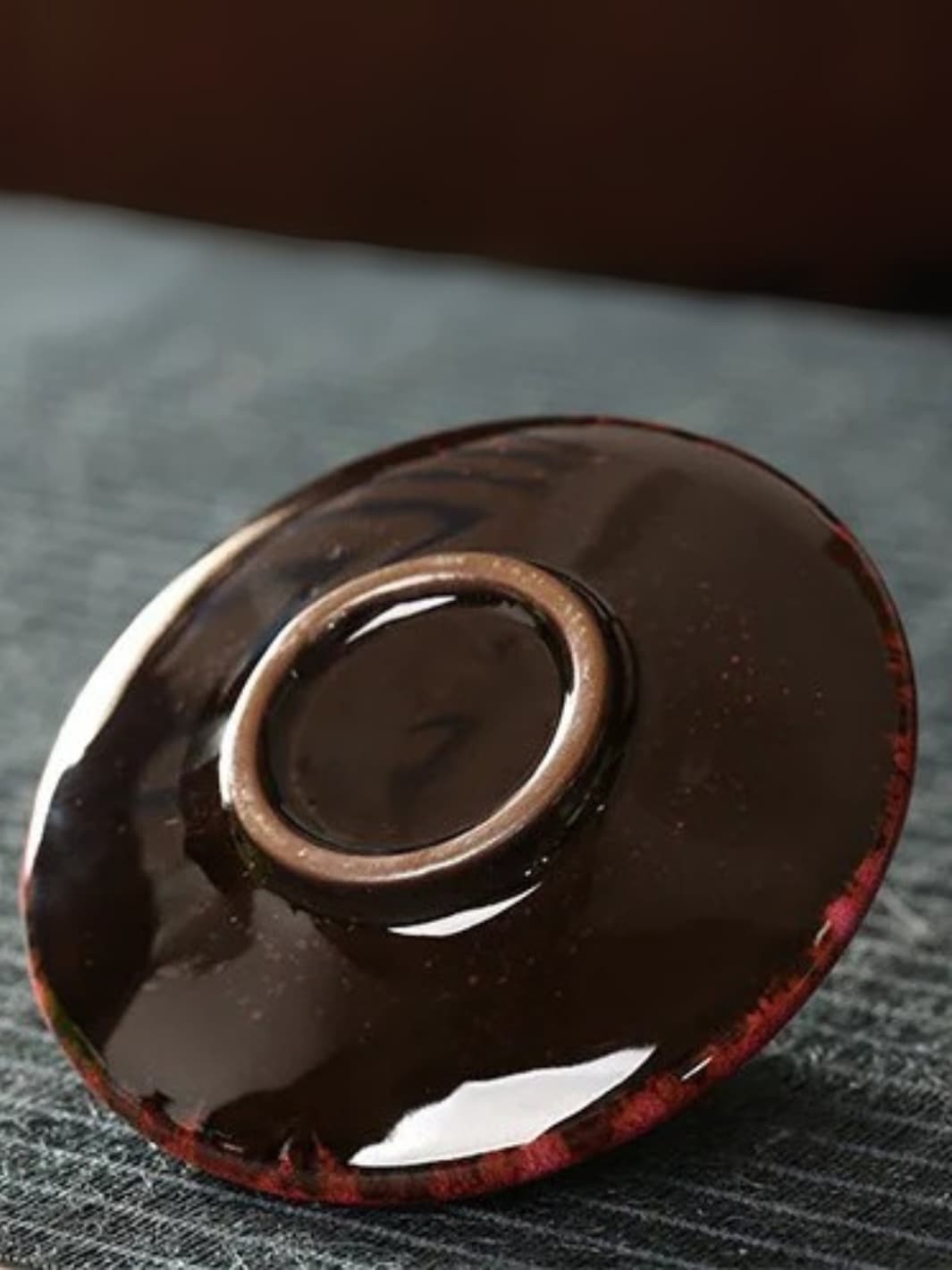 Vase | Émaillé vintage en forme de soucoupe