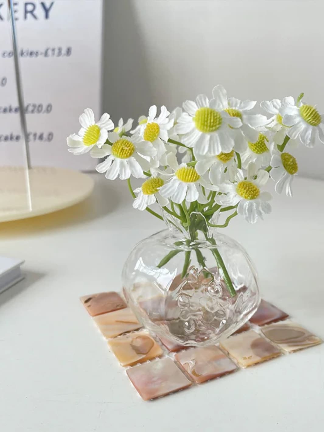 Vase | Grenade en verre soufflé transparent