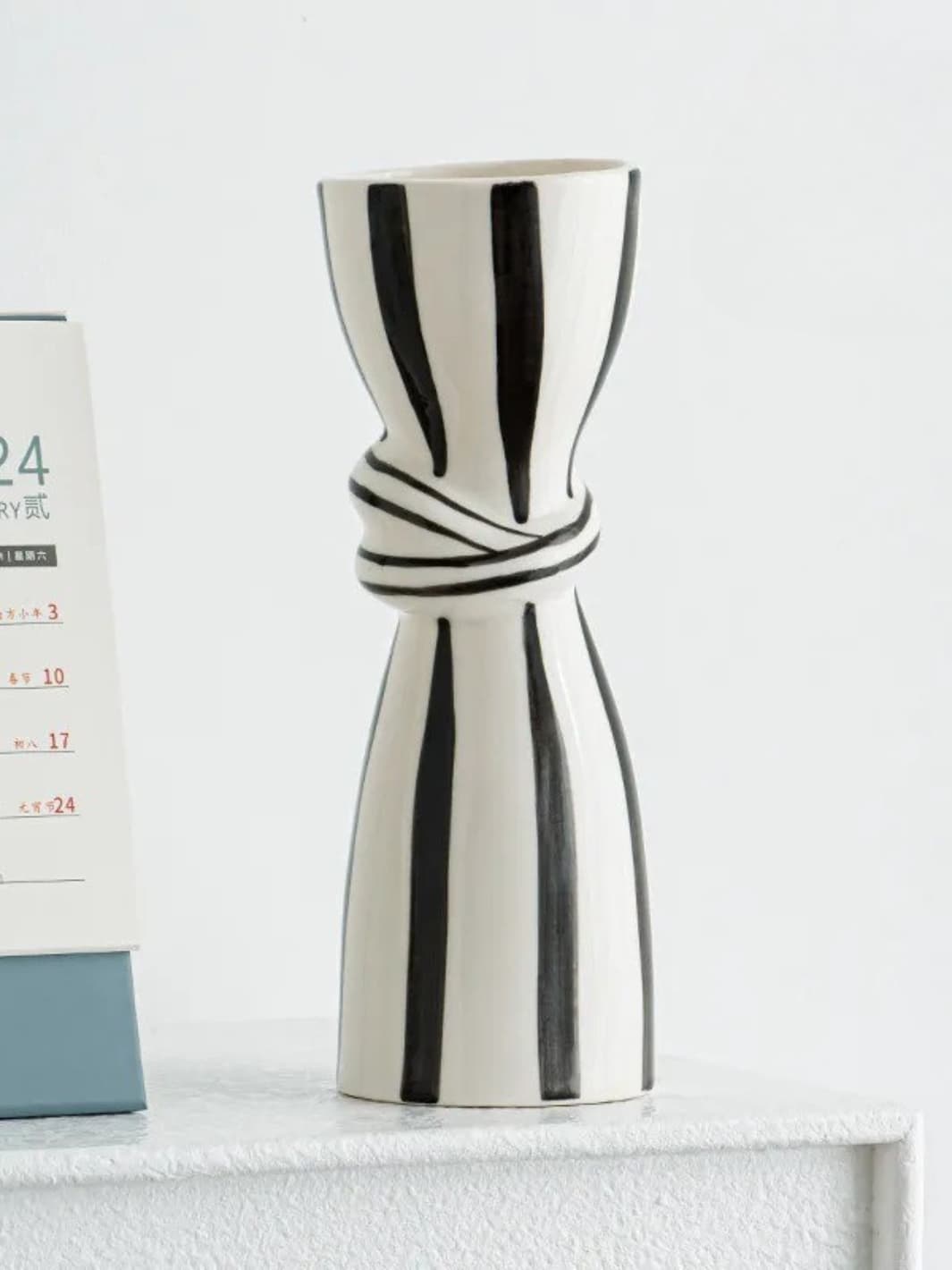 Vase | Rayures abstraites cylindrique