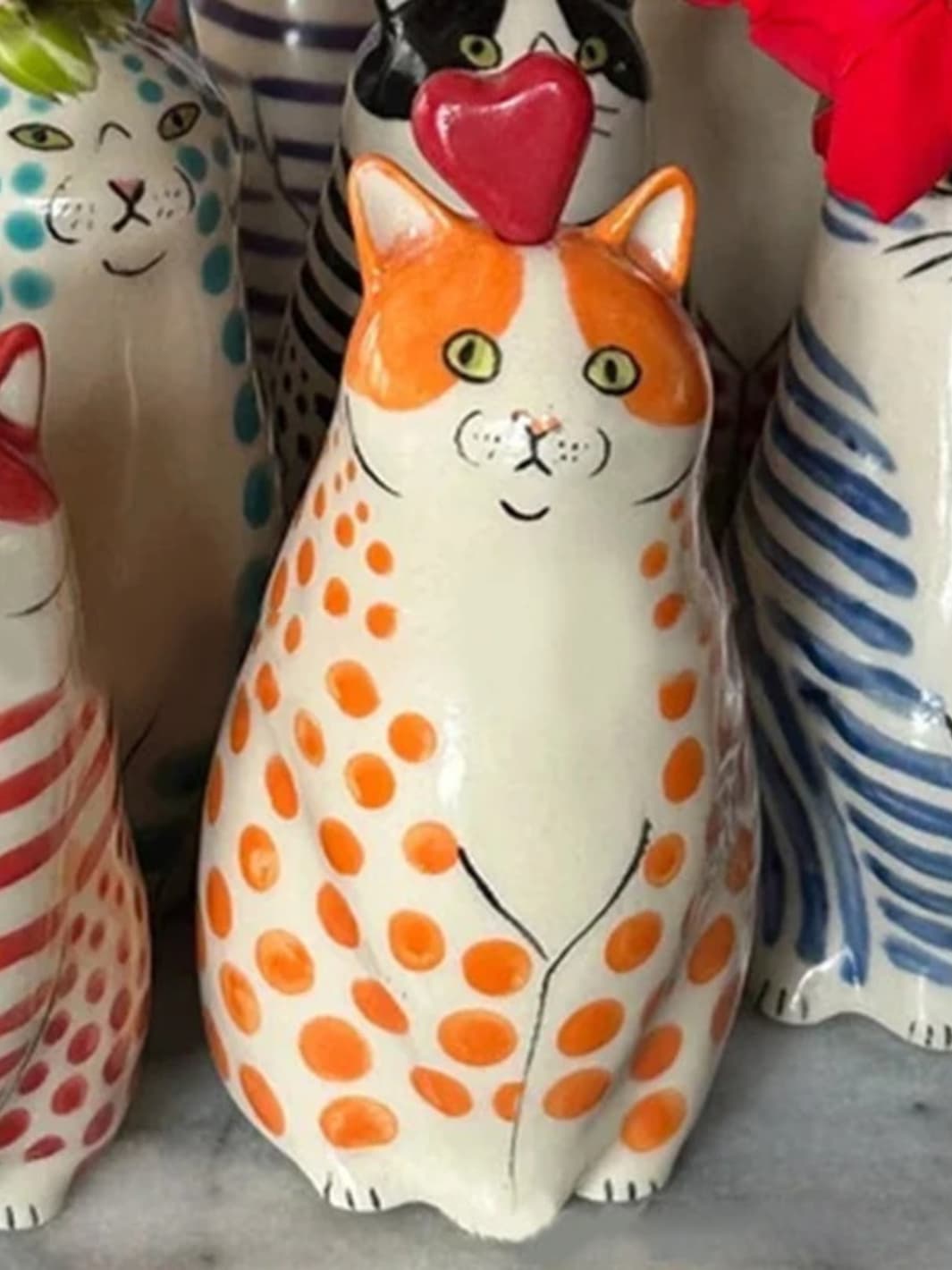 Vase | Chat à Pois Résine Colorée