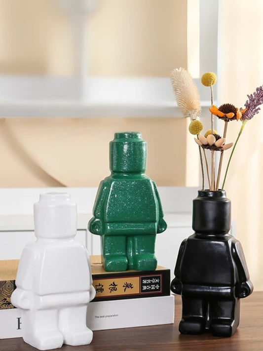Vase | Soliflore figurine style LEGO en résine