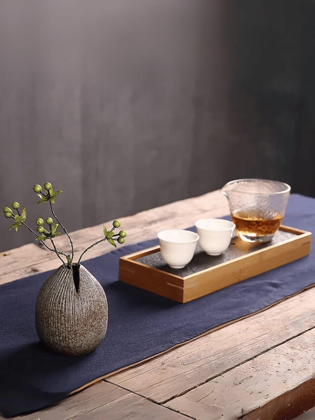 Vase | Petit vase œuf fendu effet pierre japonaise