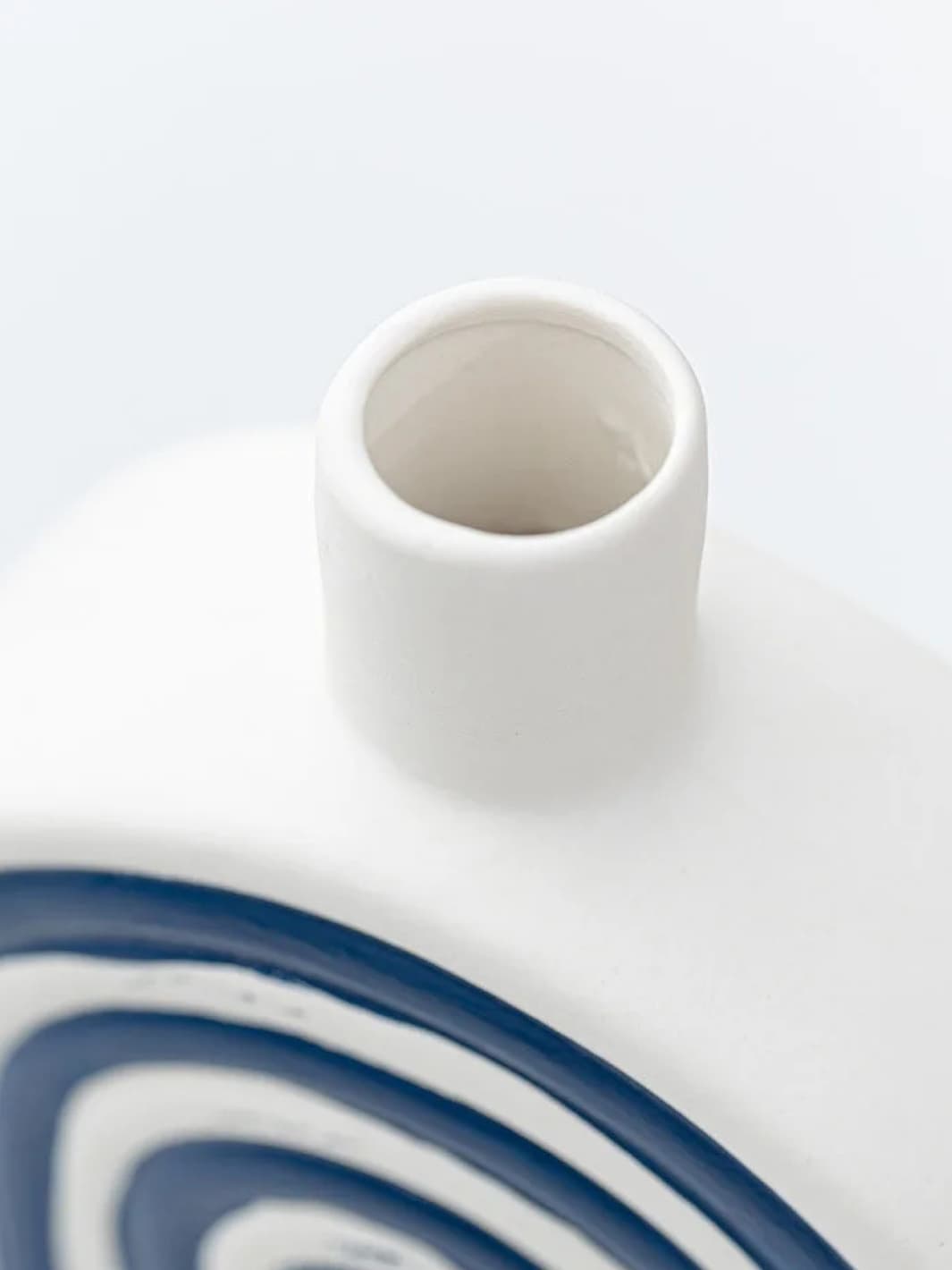 Vase | Petit totem graphique bleu et blanc