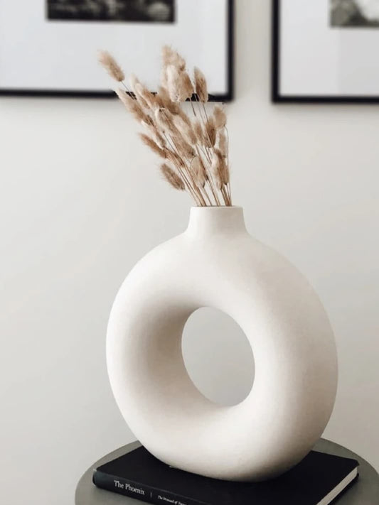 Vase | Blanc anneau mat en céramique