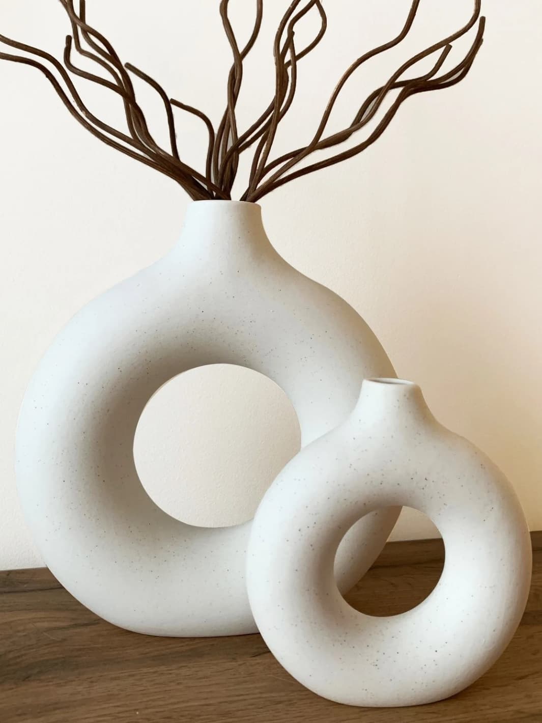 Vase | Noir anneau mat en céramique