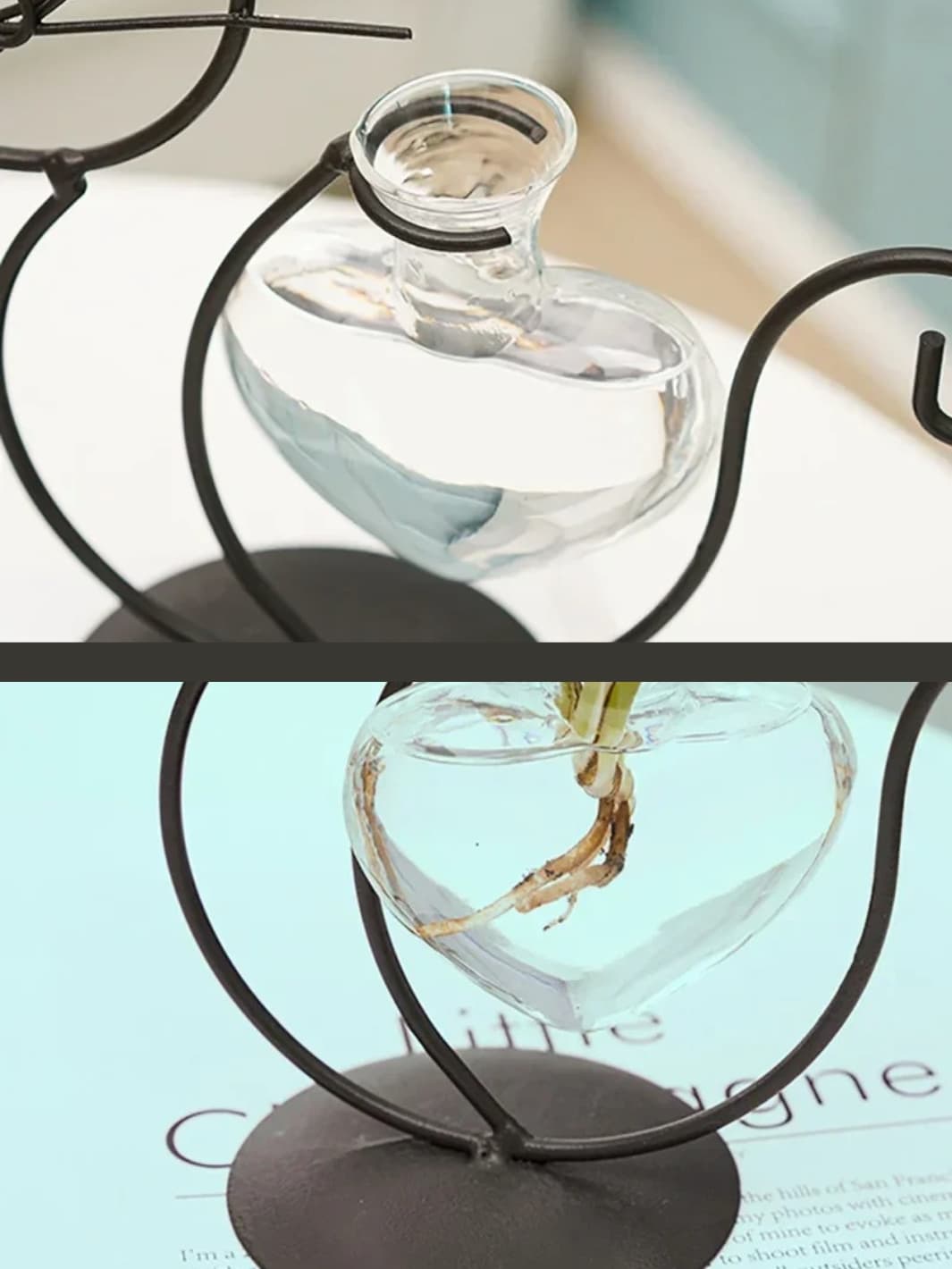 Vase | Forme métallique chat en verre