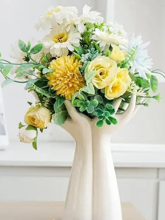 Vase | Mains ouvertes en céramique blanche