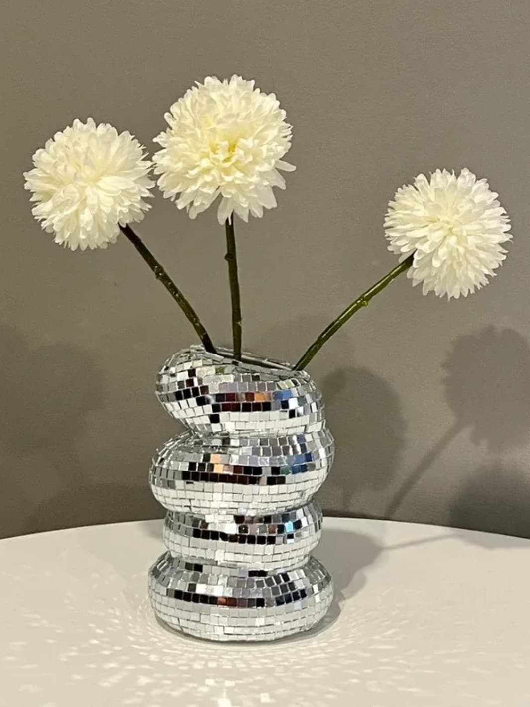 Vase | Design miroir ondulé effet boule à facettes