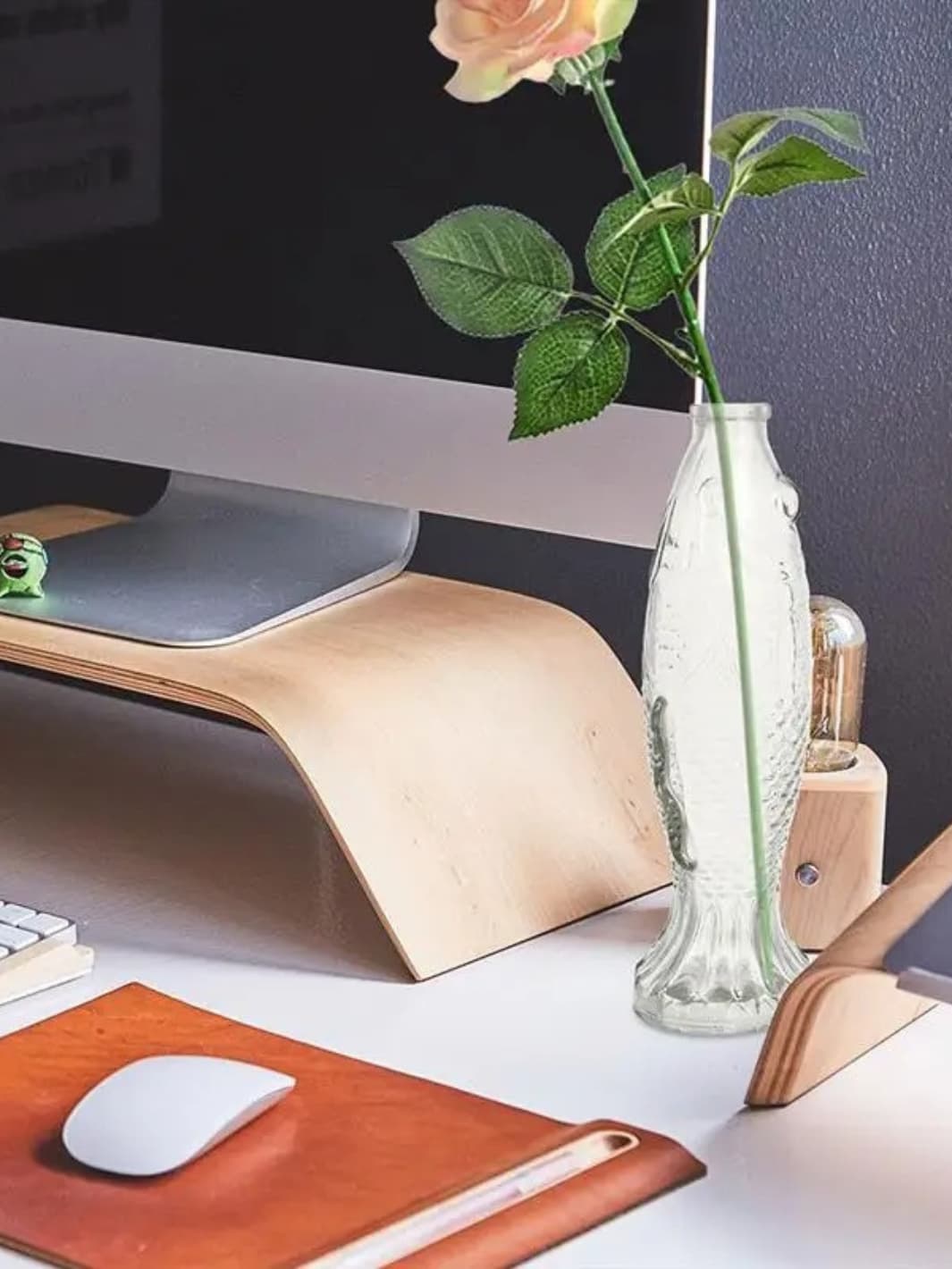 Vase | Pot poisson en verre transparent déco originale