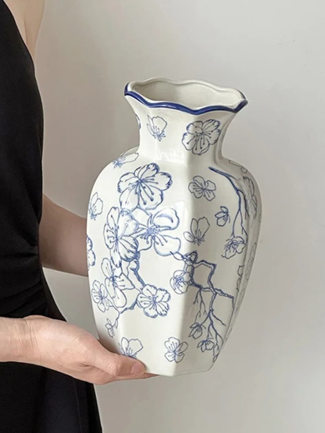 Vase | Céramique chinoise à motifs bleus élégants