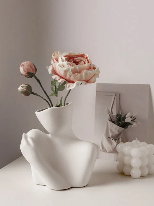 Vase | Sculpture abstraite buste en céramique