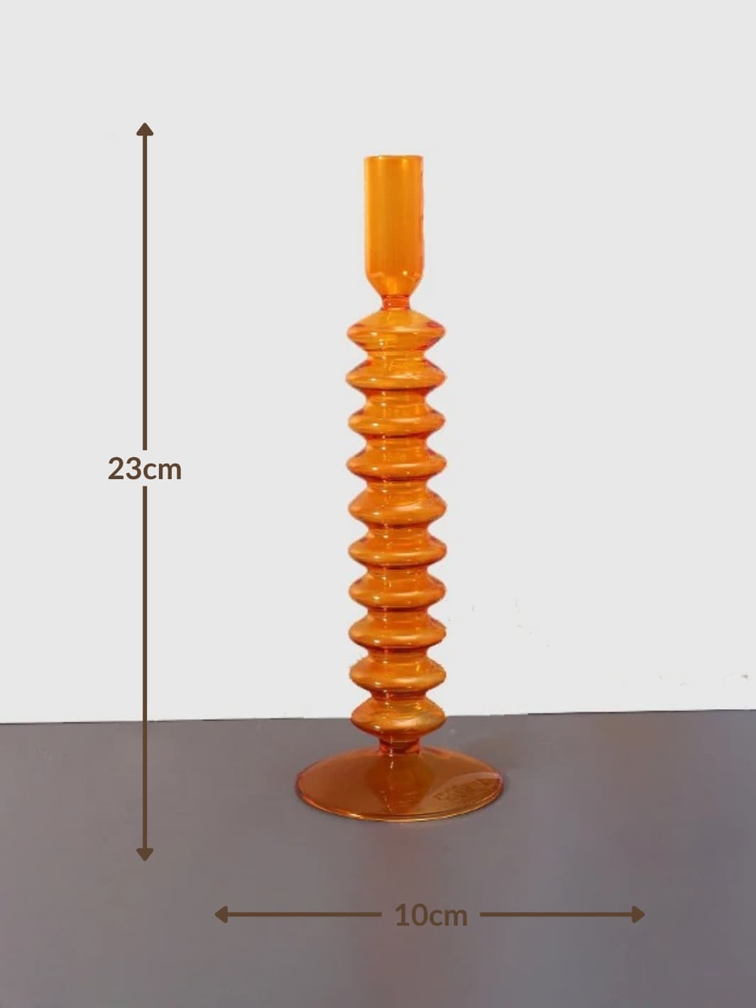 Vase | Soliflore orange en verre façon bougeoir design