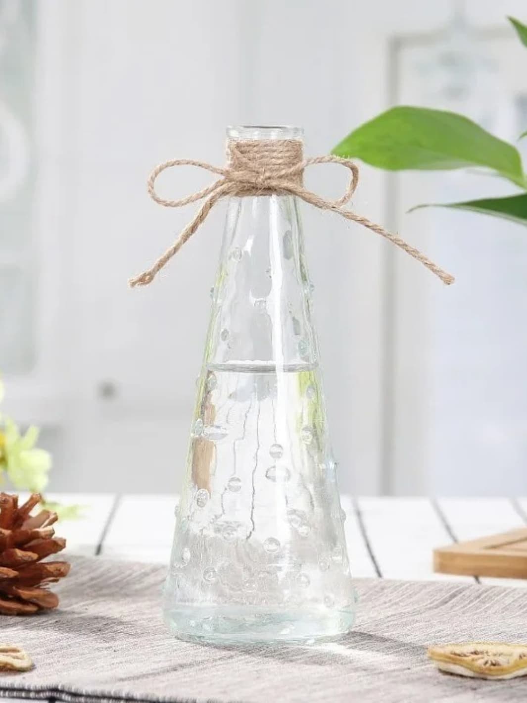 Vase | Pot transparent en verre pour fleurs séchées