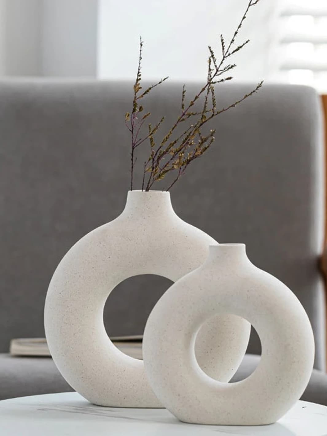 Vase | Blanc anneau mat en céramique