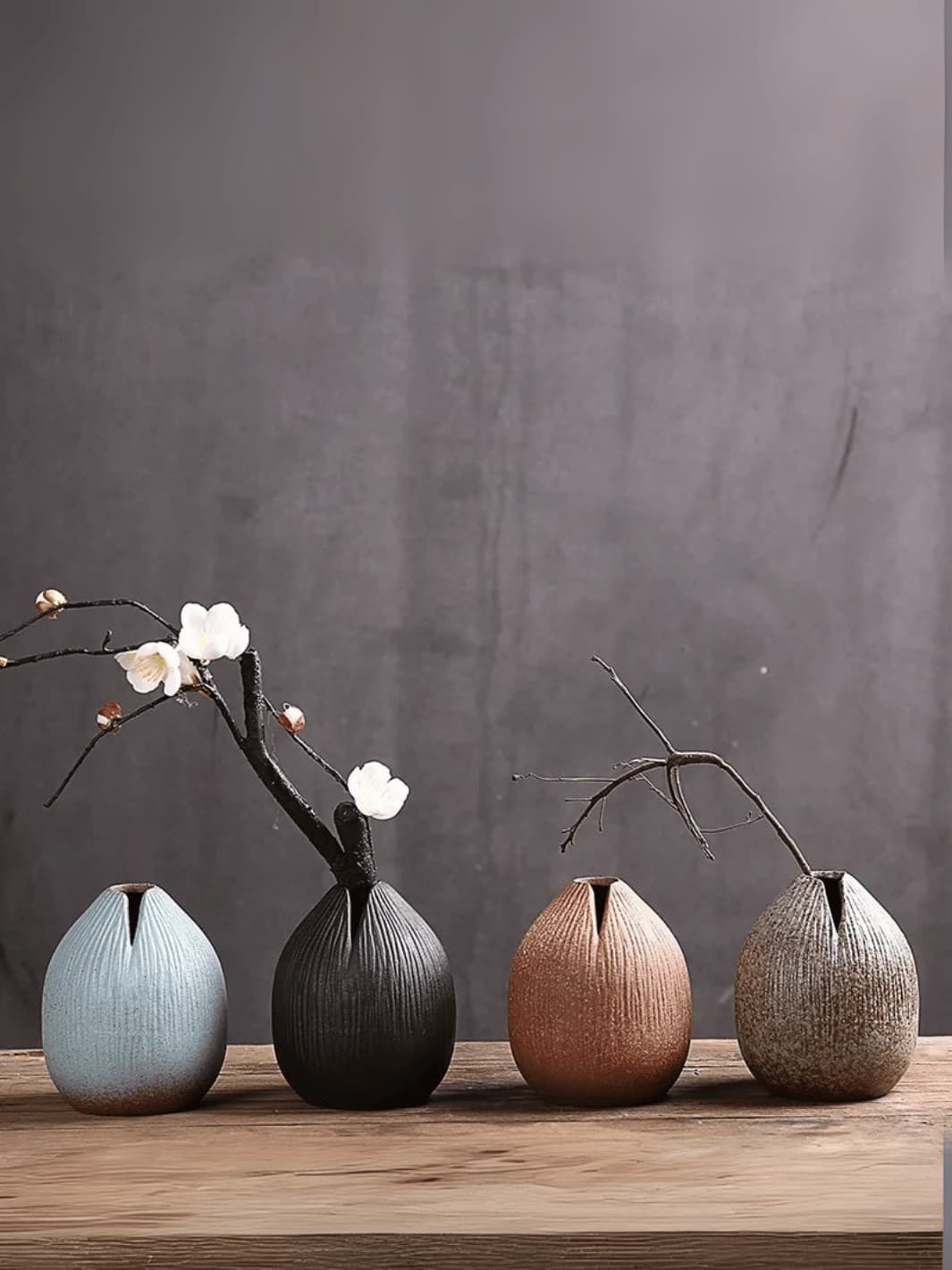 Vase | Petit vase œuf fendu effet pierre japonaise