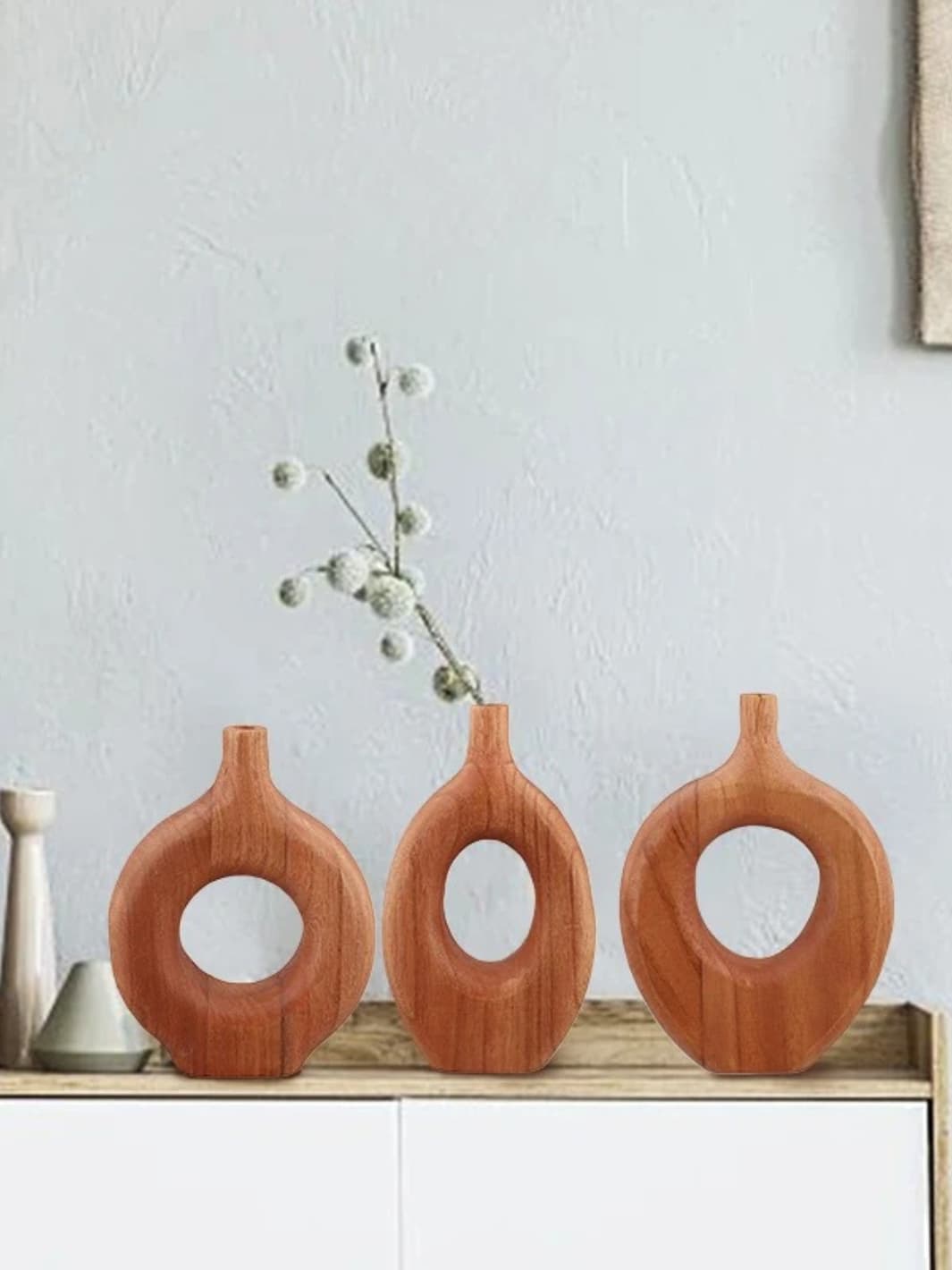 Vase | Donut sculptural en bois naturel