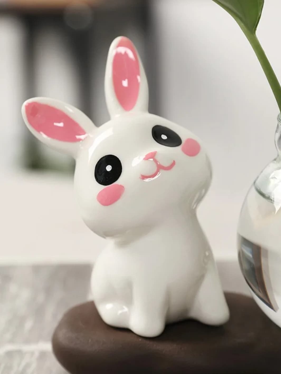 Vase | Soliflore boule avec lapin décoratif