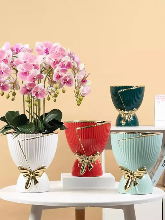 Vase | Grand vase nœud en céramique colorée